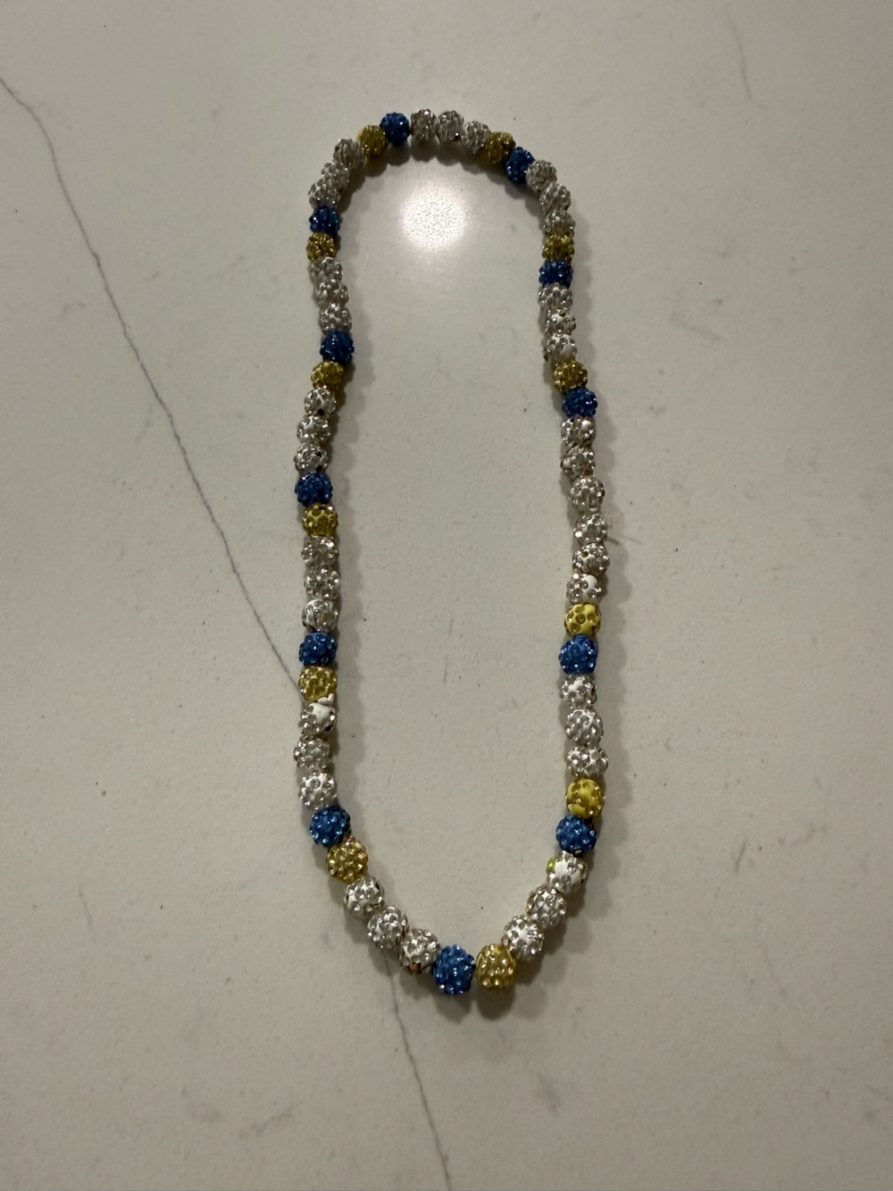 Dirty Mids ice collection baseball Necklace in Blue, Gold & Silver